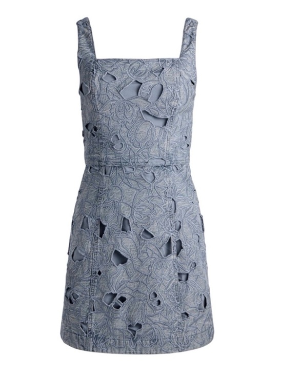 Alice + Olivia Dresses & Skirts - ALICE & OLIVIA Maryann Embroidered Floral Eyelet Denim Dress